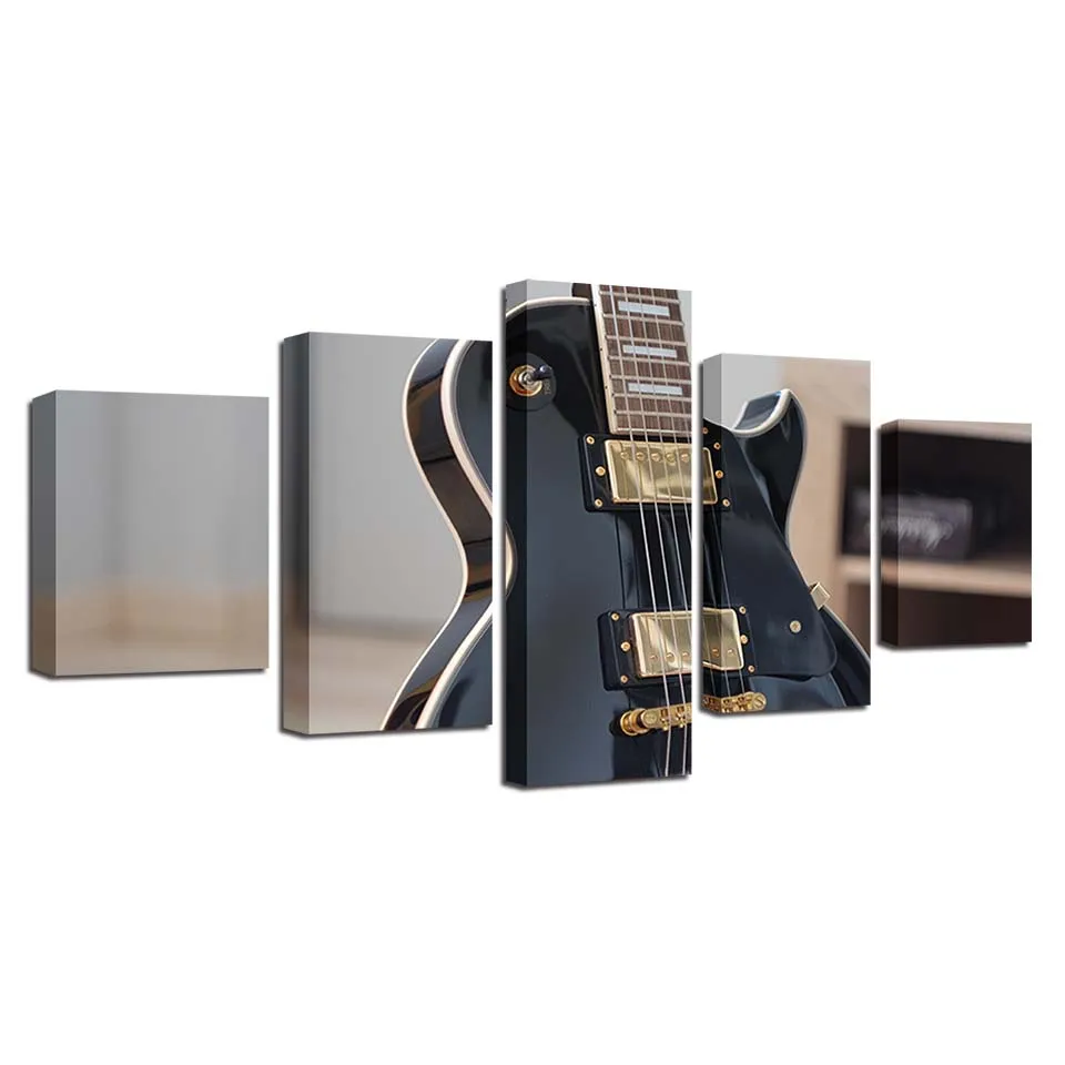 

Wall Art Rock Electric Guitar Canvas Paintings HD Prints Poster 5 Pieces Musical Instrument Pictures For Living Room Home Decor