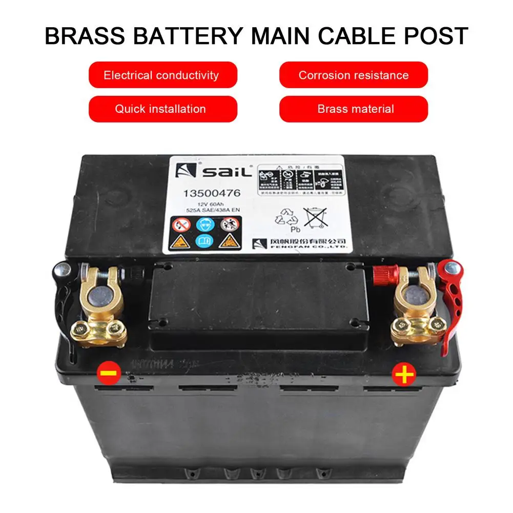 2 шт. быстроразъемный латунный соединитель для аккумулятора автомобиля 12 В |