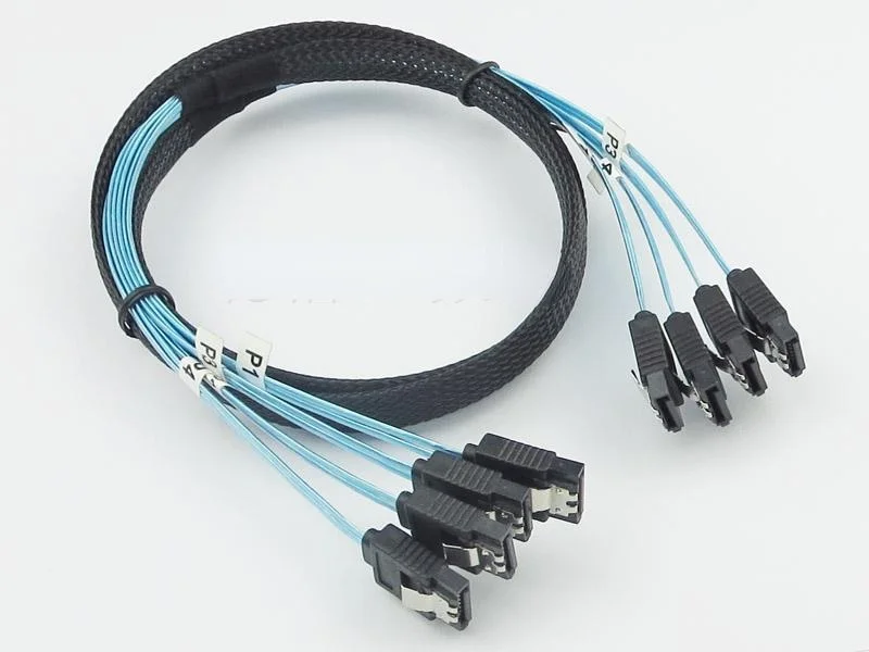 

Professional Server SAS Cable DIY 4 Pieces of SATA 3 6Gbps High Speed Four Serial Shielded Data Cables