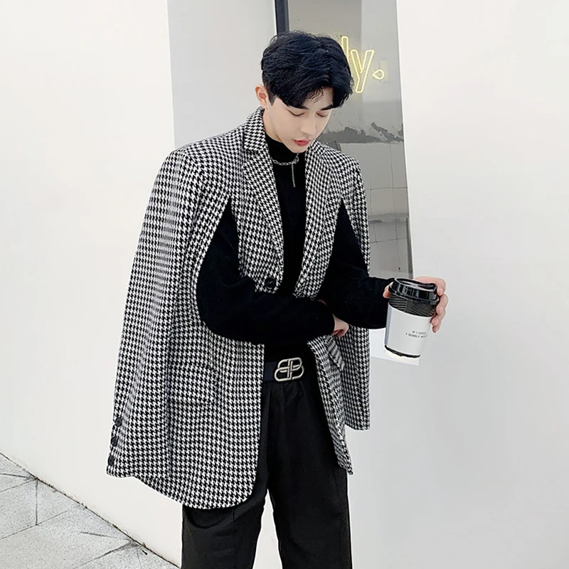 

Женский блейзер GetSpring, однобортный клетчатый пиджак с длинным рукавом, Свободный Длинный блейзер