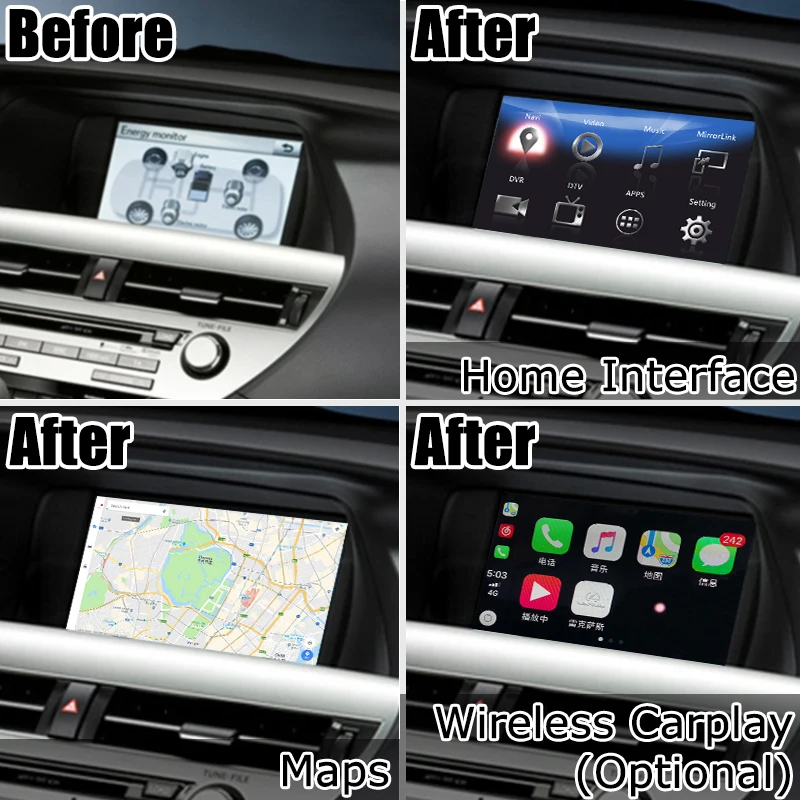 Android/carplay inteface box для Lexus RX 2012- 8 навигационный видео интерфейс с GVIF youtube RX270 RX350 RX450h CT200h