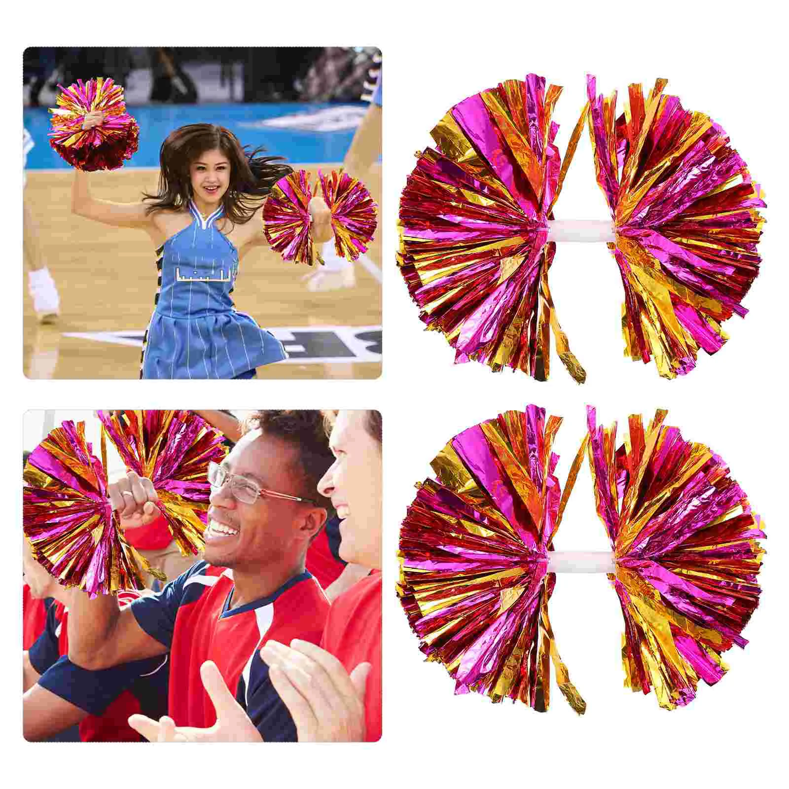 

2Pcs Decorative Cheerleader Hand Flowers Cheerleading Pom Poms for Sports Events
