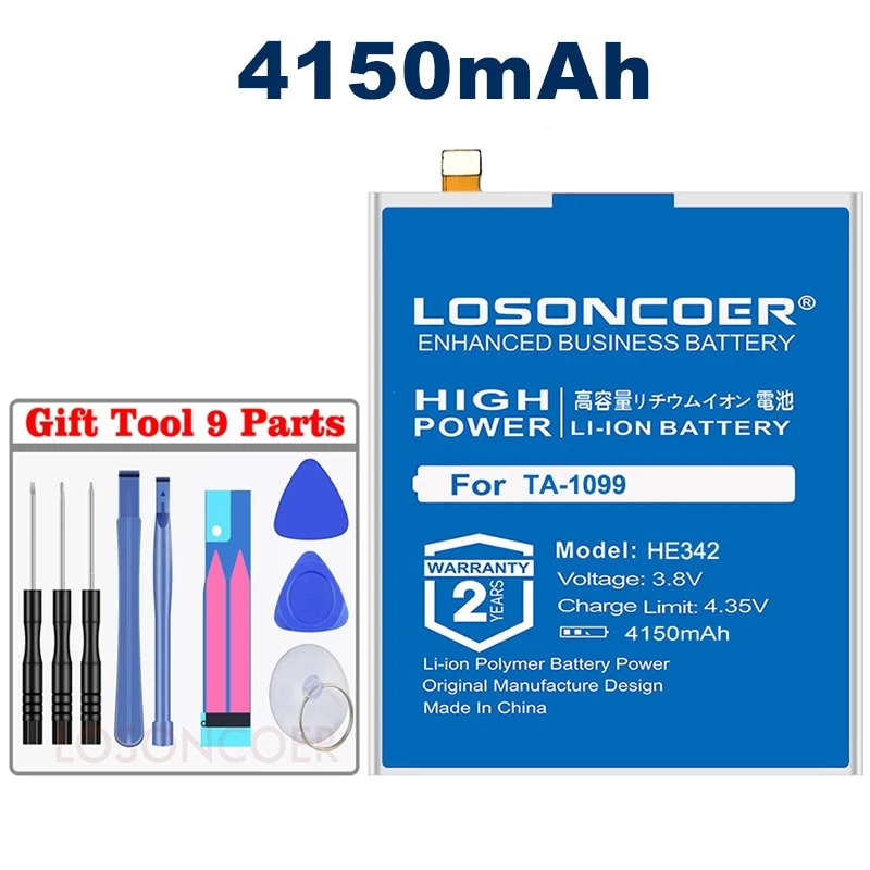 LOSONCOER 4150mAh HE 342 HE342 Аккумуляторы для телефонов Nokia X6 6,1 Plus TA-1099 X5 TA-1109 5,1 Plus сменная батарея