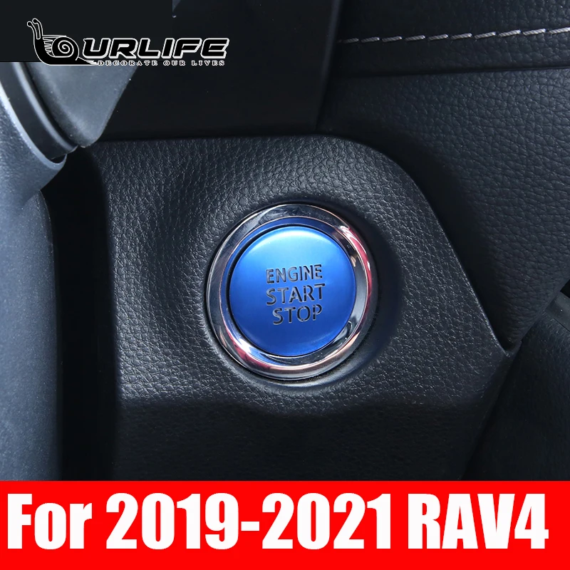 

Start Stop Engine Cover Button Stickers Keyless System Ignition Switch Cover For RAV4 XA50 RAV 4 2019 2020 Accessories