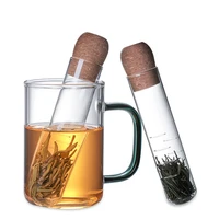glass tea infuser creative pipe glass design tea strainer for mug fancy filter for puer tea herb tea tools accessories hot sale