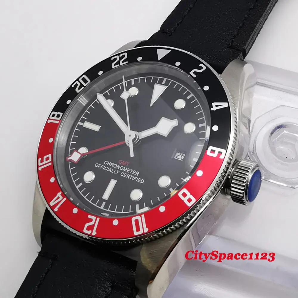 Corgeut роскошный бренд 41 мм сапфир GMT автоматические часы для движения военные