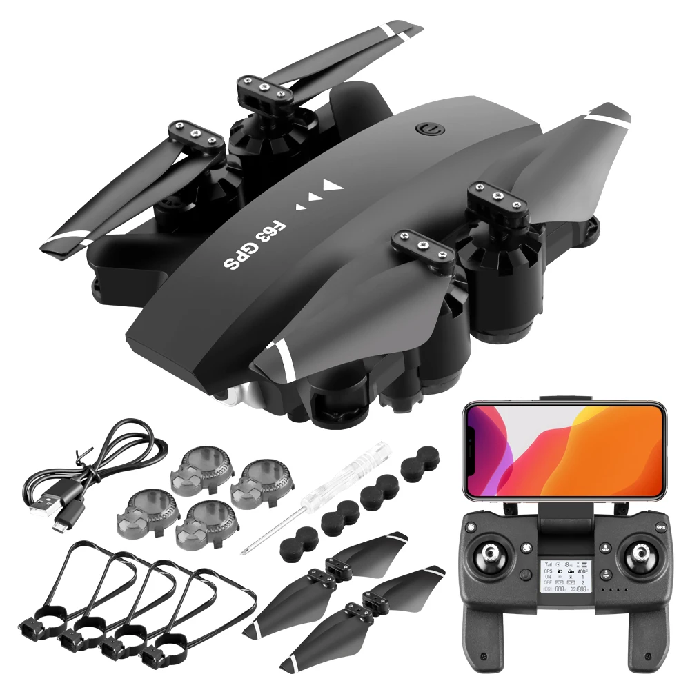Радиоуправляемый Дрон с HD камерой 4K GPS FPV Wi Fi двойной 1080P Квадрокоптер широким