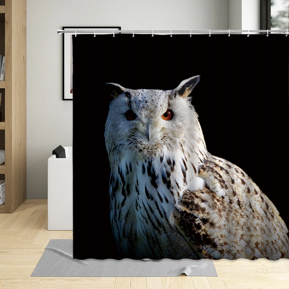 

Cute Owl Bird Pattern Fabric Shower Curtain Polyester Waterproof Bathroom Curtains For Home Decor With Hooks Set Bath Screens
