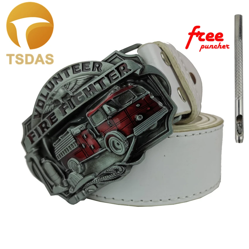 С серебряным покрытием огонь пояс пожарного со стильной пряжкой 3d с