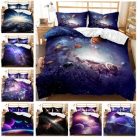 3d starry sky series space bedding printed queen galaxy planet duvet cover microfiber decor comforter cover set teens kids boy