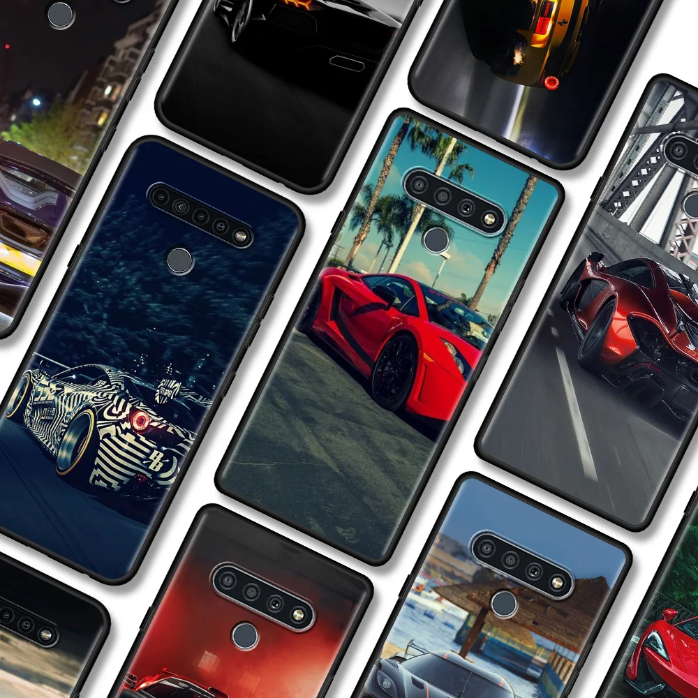

Black Case For LG K92 K71 K61 K52 K50s K42 K41 K40 s G8 G7 Thinq G6 Soft Silicone Fundas Smartphone Coque Sport car lamp