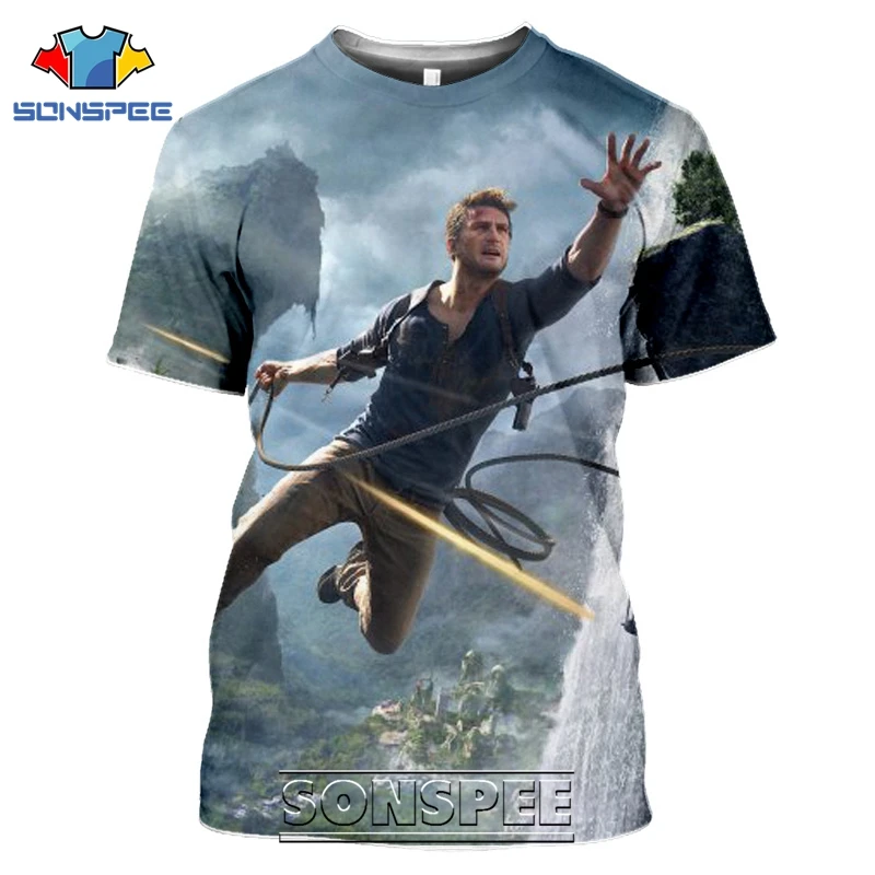 

Uncharted T-shirts SONSPEE 3D Print Men Women Popular Video Game Short Sleeve Harajuku Streetwear Hip Hop Anime Tees Tops