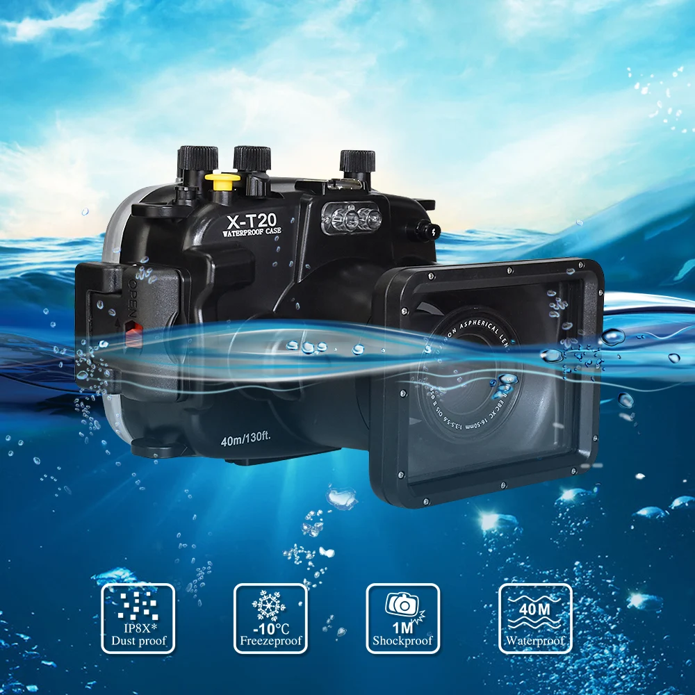 

40M/130ft Camera Bag for Fujifilm X-T10 X-T20 Waterproof Camera Case with 16-50mm Lenses 1pc