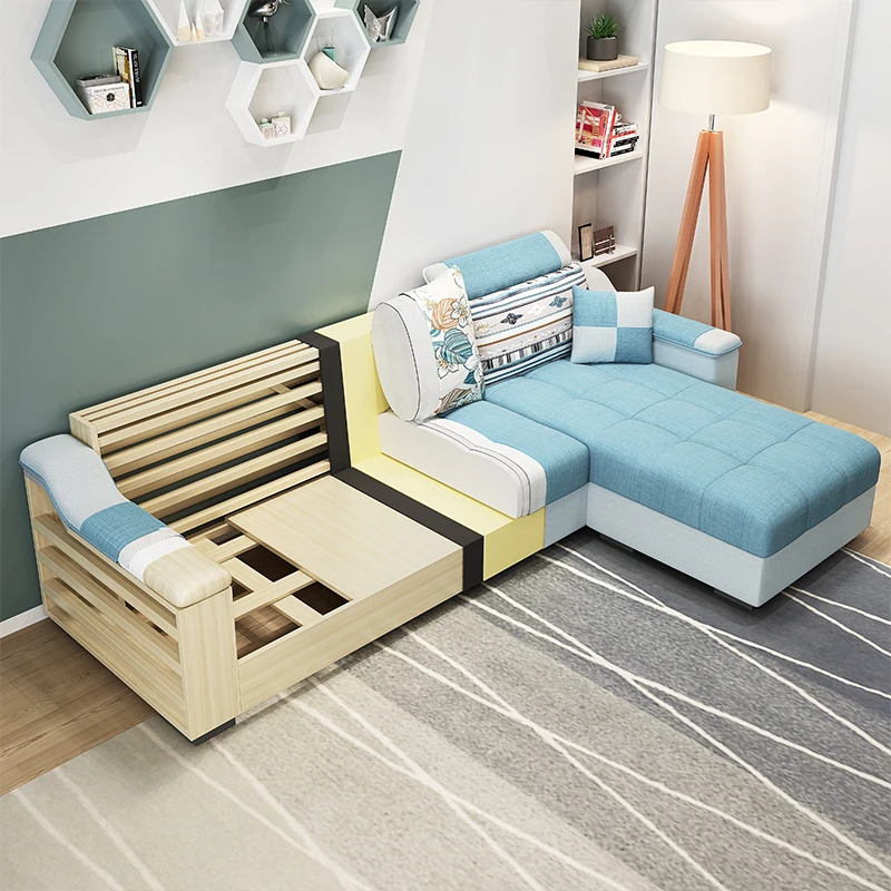 Модный диван Синий тканевый Высококачественная мебель для гостиной удобный