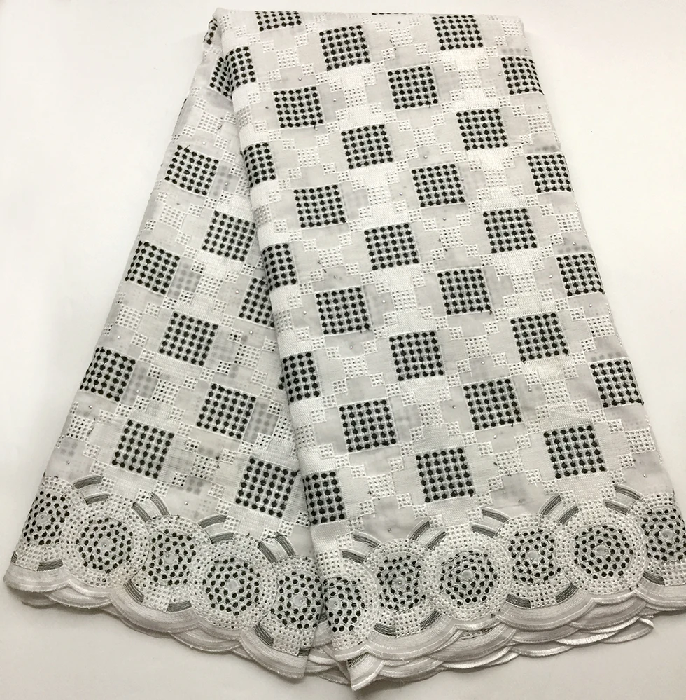 Новейшая белая и черная Высококачественная швейцарская вуаль кружевная ткань 2019