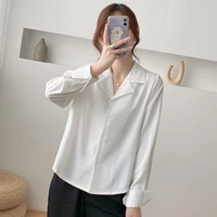 spring and summer suit collar shirt long sleeve all match loose temperament tops for women shirts ladies tops 2021 women tops