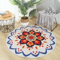 american garden flower round carpet bedroom living room sofa anti slip mat