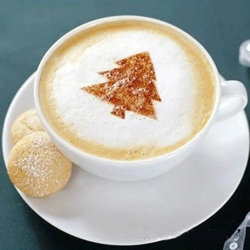 16 шт./компл. форма для рисования кофе пластиковая печать модель кофейная пена