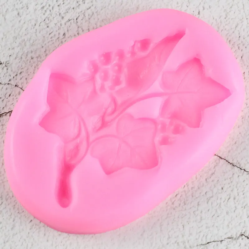 Sugarcraft виноградные силиконовые формы рельефные листья помадка для кекса