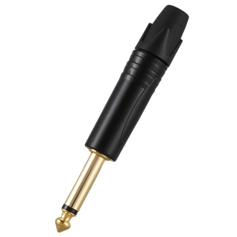 Gold Plating 20Pcs Plug Mono Professional 2 Pole 6.35 mm 6.5mm Stereo Jack for Neutrik 6.35mm Black | Электроника