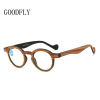 wood grain optical glasses frame men women anti blue light glasses retro vintage round eyewear eyeglasses of frames trendy 2022
