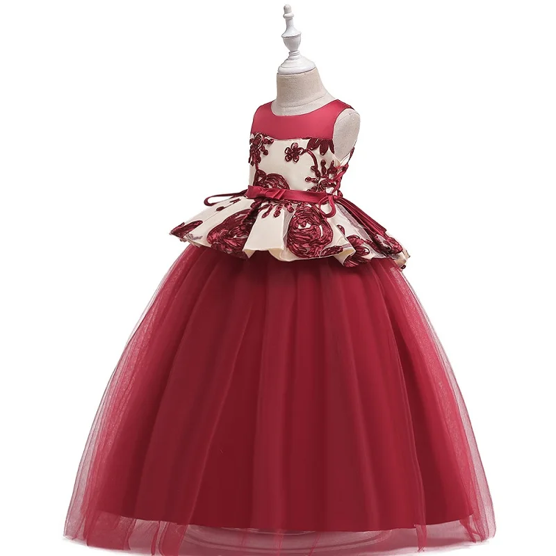 2021 Атлас Пышное Платье для девочек в цветочек держащих букет невесты на свадьбе