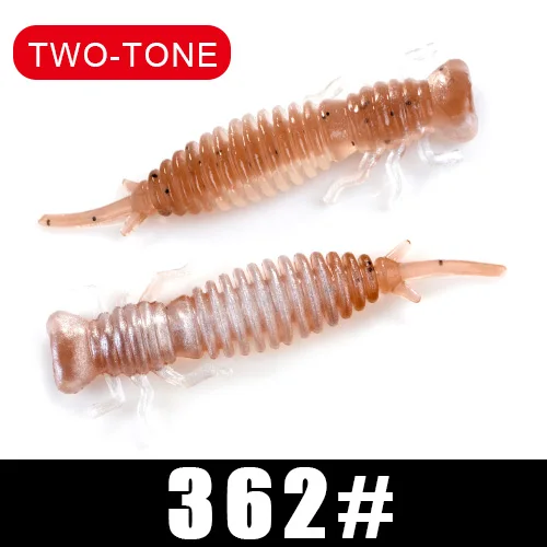 FISH KING Larva мягкие приманки 50 мм 76 мм 89 мм Искусственные приманки рыболовный червь силиконовые Гольян бас Щука Swimbait джигггинг пластиковые приманки - Цвет: 362