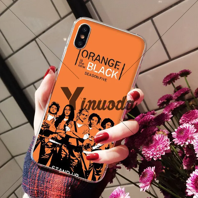 Yinuoda Orange-это новый черный Красочный милый чехол для телефона Apple iPhone 8 7 6 6S Plus X XS MAX 5