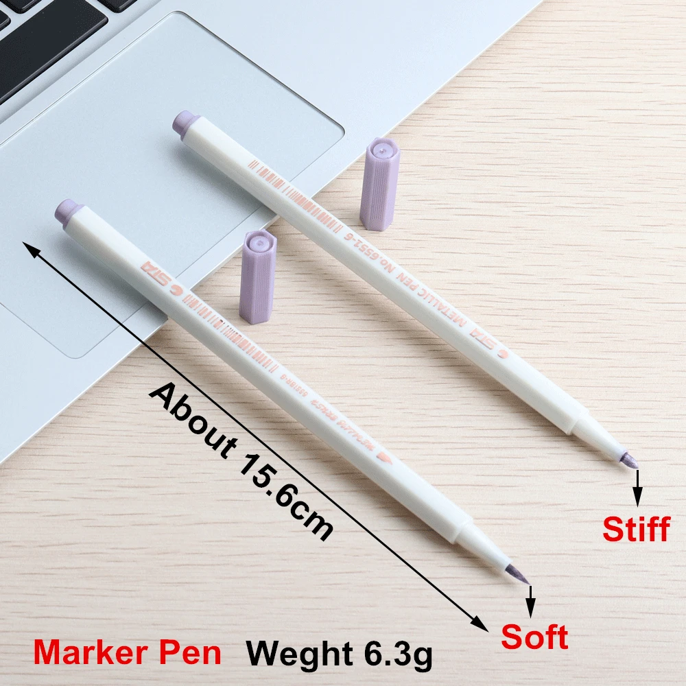 Промоакция маркер для рисования ручки ручка металлического цвета черной бумаги