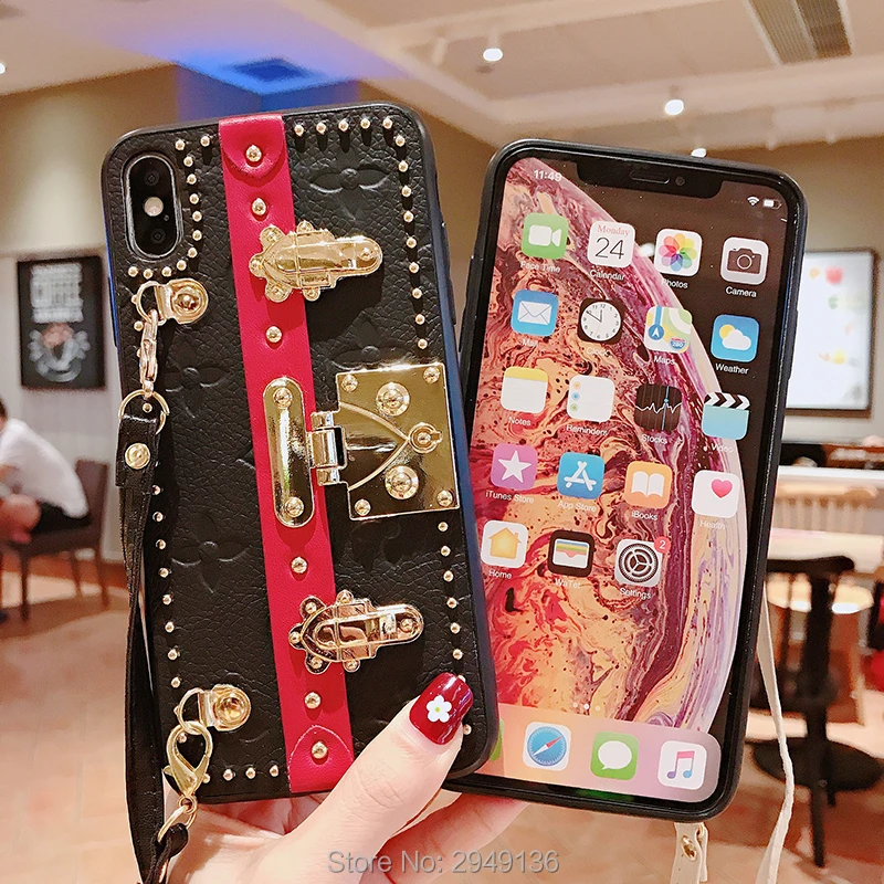 Для Apple XS max чехол для мобильного телефона кожаный кронштейн 8plus защитный чехол для iphone мягкий чехол мессенджер XS для мобильного телефона cas
