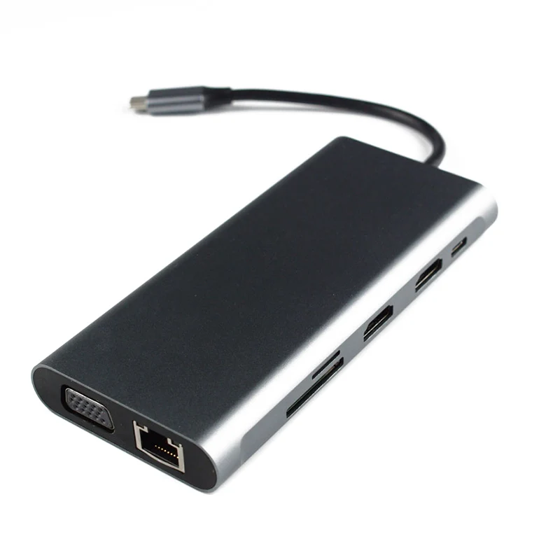 

180MM USB C Hub Laptop Docking Station Type C Adapter Multifunction For Windows Computer