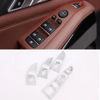 4pcs carbon fiber texture car interior window lifter switch button frame cover trim for bmw x5 g05 2019