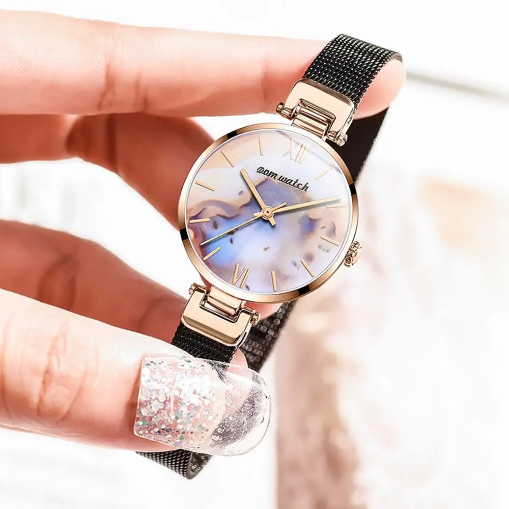 

Women Watches New DOM Rose gold Silver Ladies Bracelet Watch womens quartz dress wristwatch feminino reloj mujer kol saati