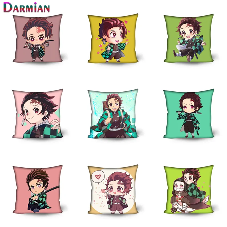 

Чехол DARMIAN с аниме рассекающей демонов подушкой мультяшный стиль для детской спальни декоративный чехол для подушки наволочка из полиэстер...