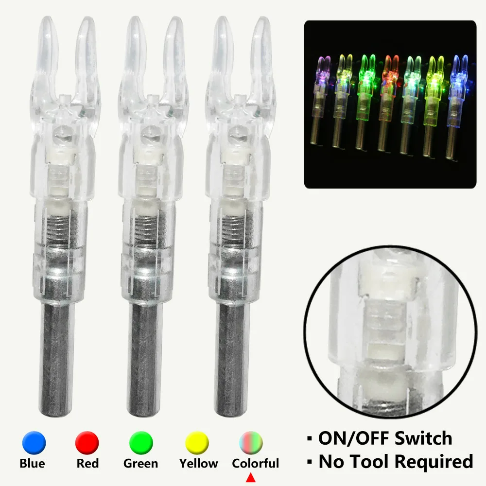 3/6 шт. стрельба из лука автоматический освещенная стрелка носовой тетива