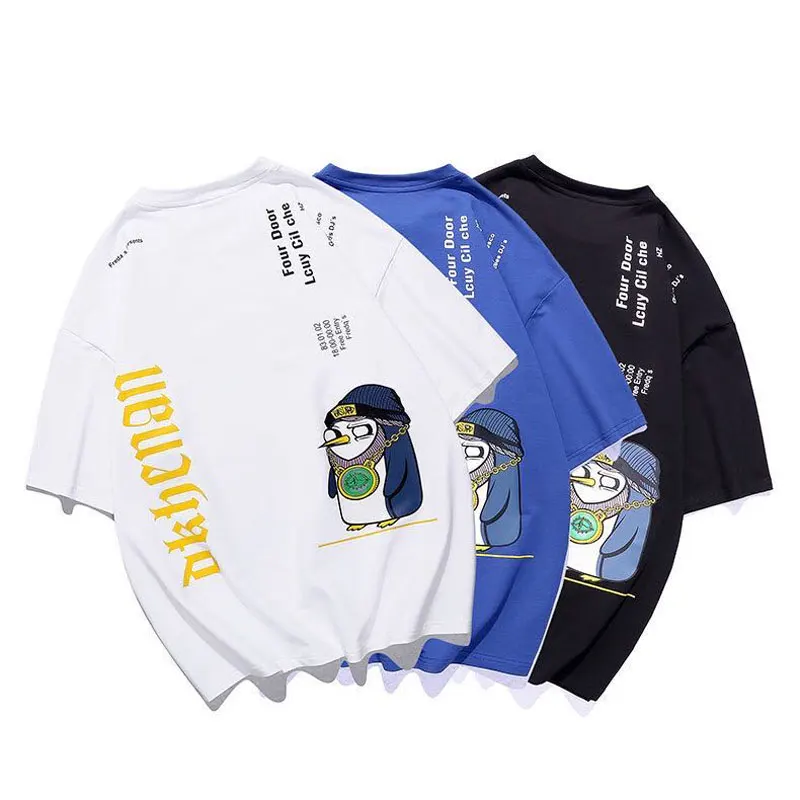 Футболка мужская оверсайз с рукавом до локтя свободная тенниска для скейтборда