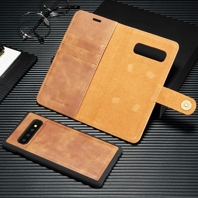 DG. Ming Роскошный кожаный чехол-бумажник для samsung S8, S9, S10, E, A6, A8 Plus, A7, A9,, A50, подставка, откидная крышка для Galaxy Note 10+ 9, 8