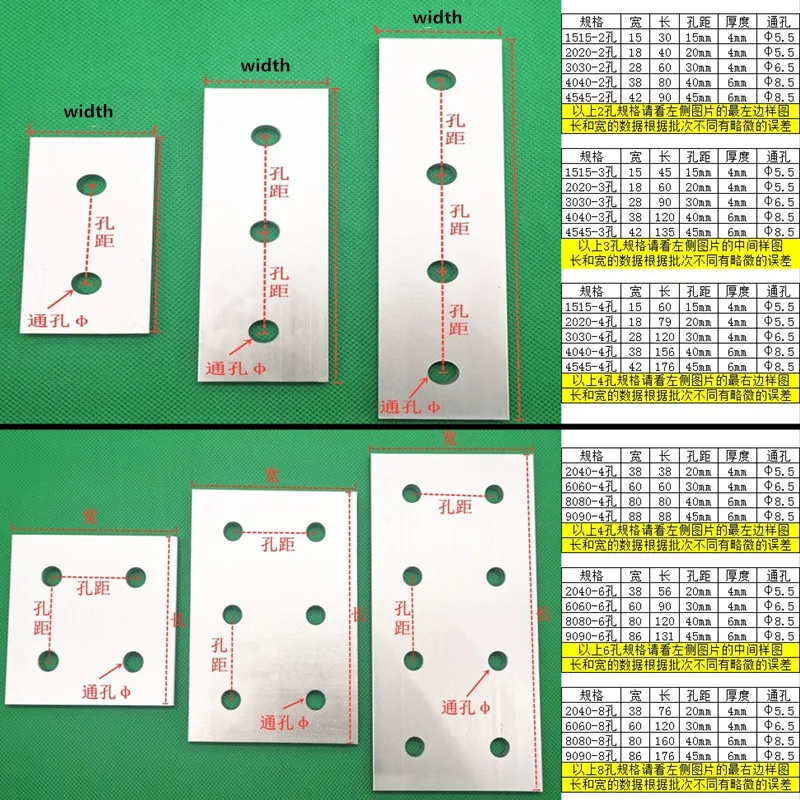 1 шт. Черная Пластина в полоску алюминиевый соединитель крепеж 1515 2020 3030 4040 6060 2/3/4