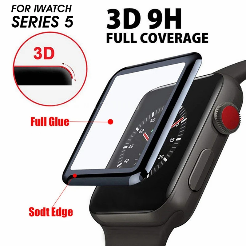 Нано пленка 3D с полным покрытием не закаленное стекло для Apple Watch 6 se 5 40 мм 44