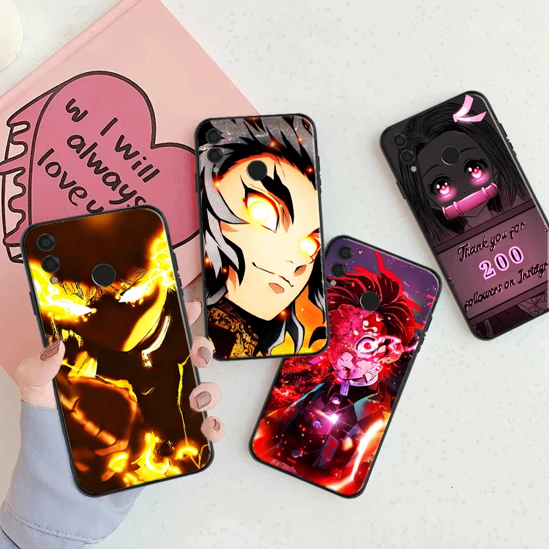 

Japan Anime Demon Slayer Kamado Tanjirou Nezuko Phone Case For Huawei Honor 7X 8X 8C 9 V9 9X 10 V10 10i V20 20i 30 Lite Cover