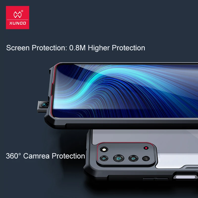 XUNDD чехол для Honor X10 5G Прозрачная защитная крышка стекло комплект ударопрочный