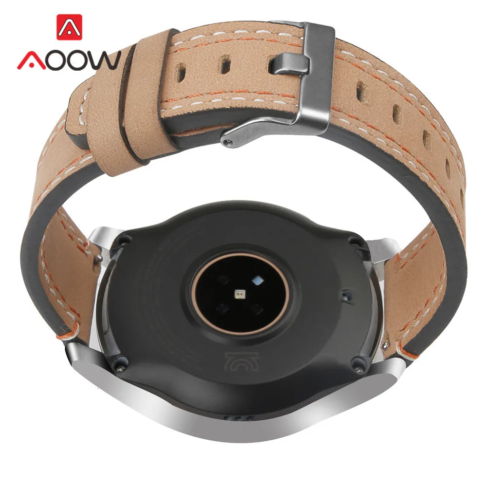 22 мм ремешок из натуральной кожи для samsung Galaxy Watch 46 мм gear S3 huawei GT Amazfit Stratos Pace Line быстросъемный браслет