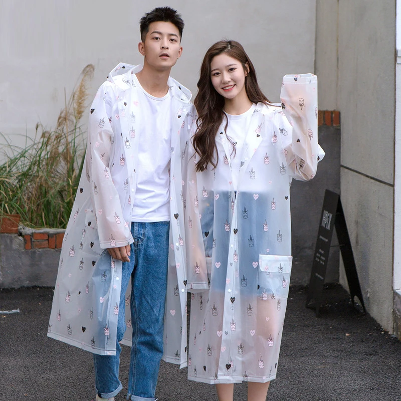 

Universal Waterproof Women Men Raincoat for Tourism Hiking Oudoors Long Rain Windcoat Fasion Transparent Adult Rain Coat
