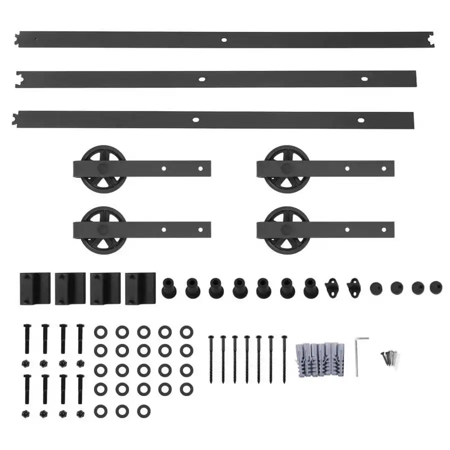 Sliding Barn Rail 10FT Double Door Splicing Round Carbon Steel Hanging rollers for sliding door | Обустройство дома