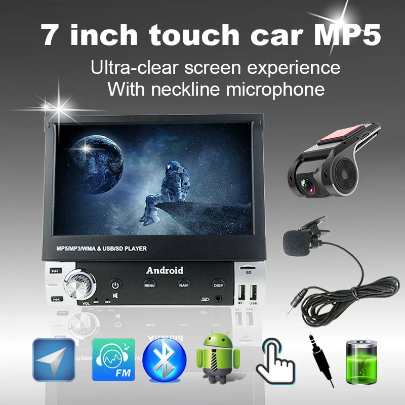 Автомобильный радиоприемник 1 Din Full Touch мобильный телефон Cast HD GPS-навигация Android FM