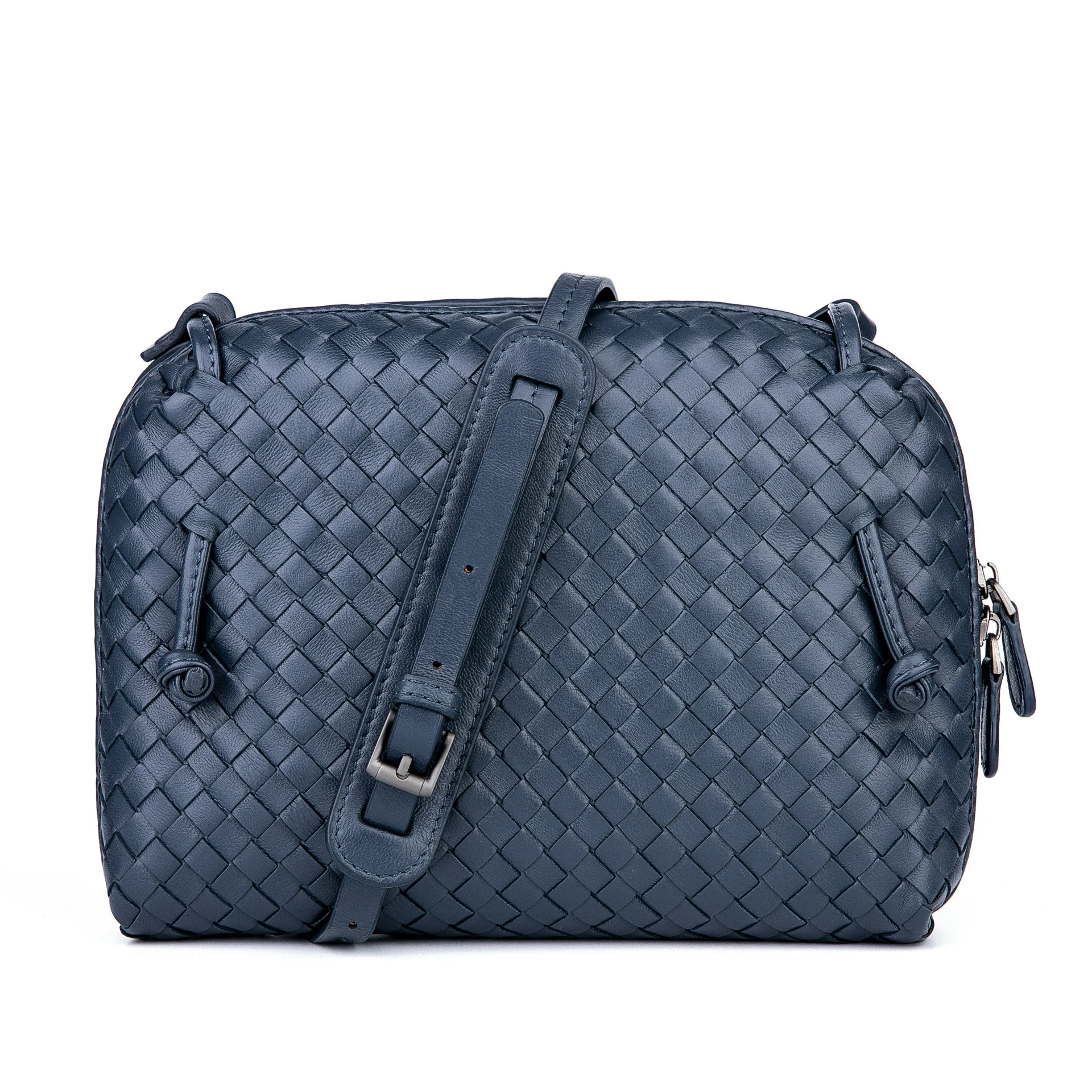 

Leather women's bag slant cross bag hand woven women's bag fashion versatile shell bag