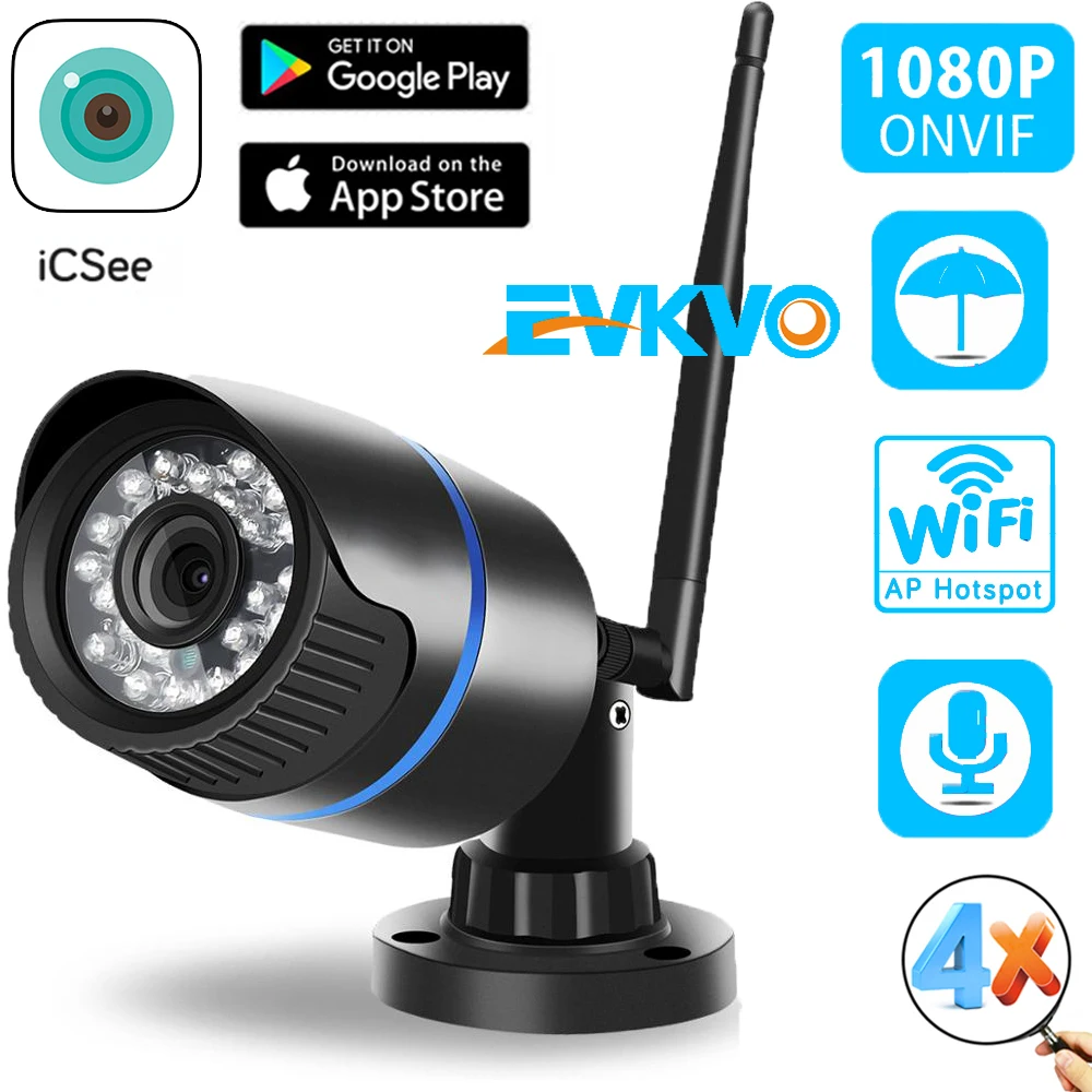 IP камера видеонаблюдения EVKVO ICSEE Wi Fi 1080P ONVIF беспроводная проводная P2P|Камеры