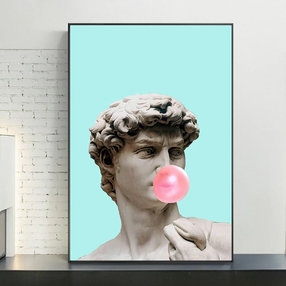 

Funny Art Sculpture of David Wall Art Posters and Prints Balloon David Paintings Canvas Art Pictures for Living Room Decor