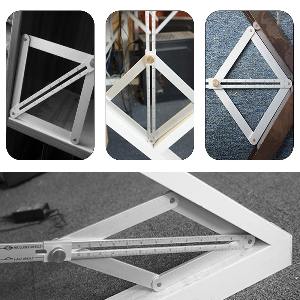 

DIY Corner Angle Finder Protractor Tile Wood Ruler Stainless Steel Woodworking Model Craft Angle Protractor Angle Finder 2 Size