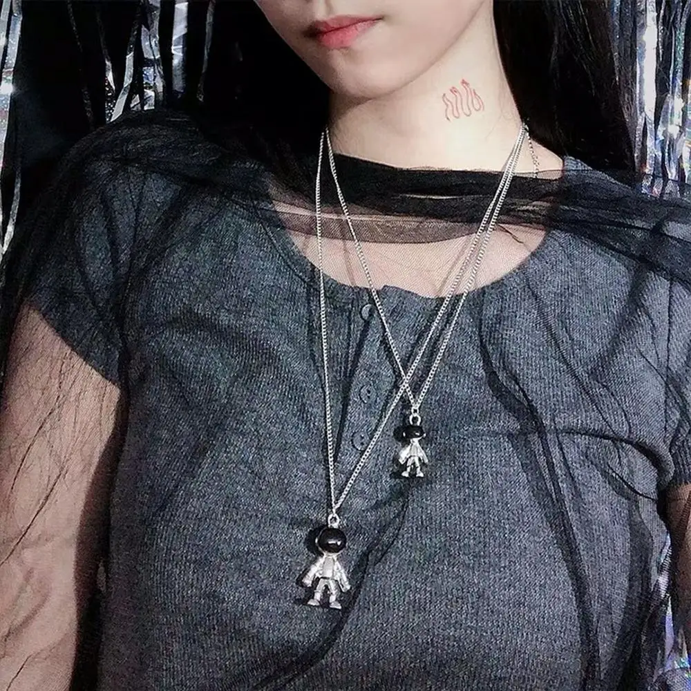 Модное Позолоченное серебряное ожерелье с мультяшным астронавтом для женщин и